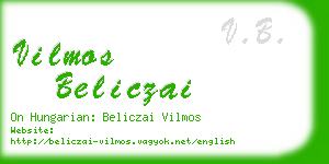 vilmos beliczai business card